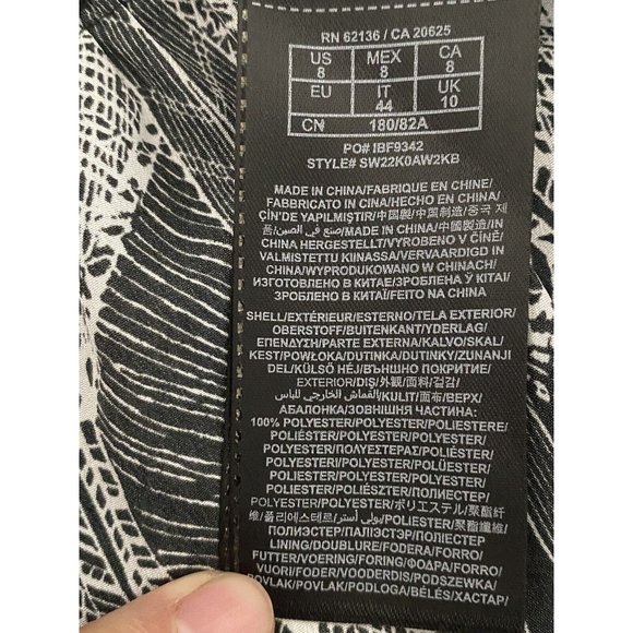 Guess Womens Retro Halter Top Dress White And Black Knee Length Size 8 - Picture 8 of 10